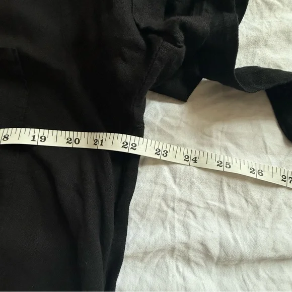 Tempo Paris Linen Cotton Shirt Dress Black M/L Made in Italy Button Front - Picture 9 of 9